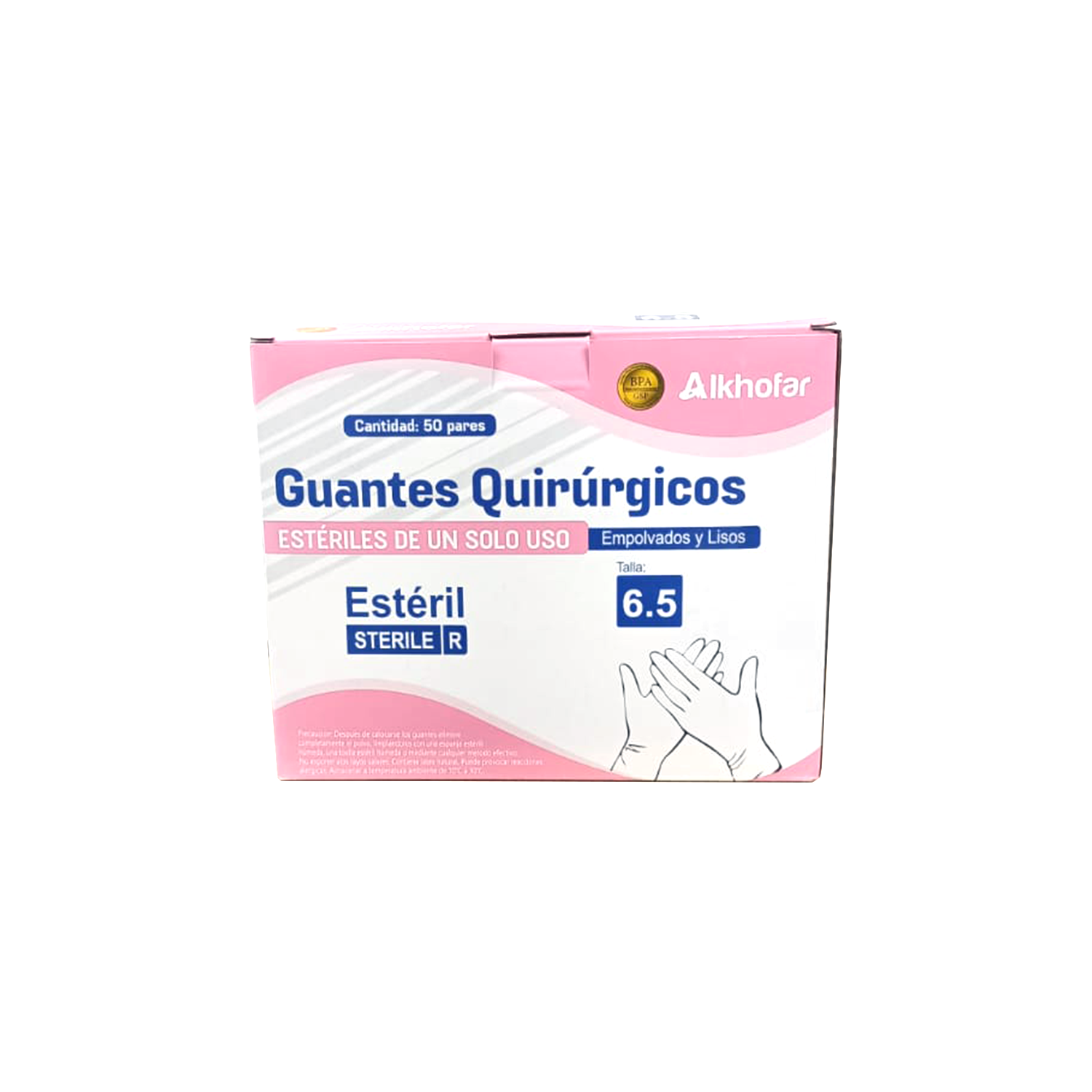 Guantes Quirúrgicos ALKHOFAR Talla 6.5 x 50pares