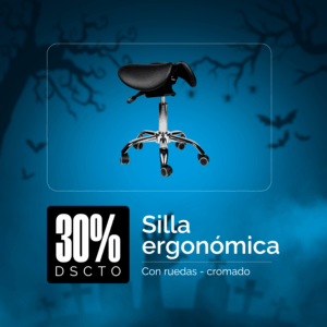 Silla Ergonómica con ruedas Cromado - FISIOWEEN