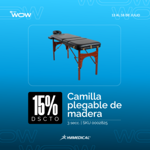 Camilla Plegable de Madera 3 Secciones Negro – BEST BODY – CYBER WOW