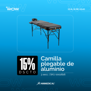 Camilla Plegable de Aluminio 3 Secciones Negro – BEST BODY – CYBER WOW