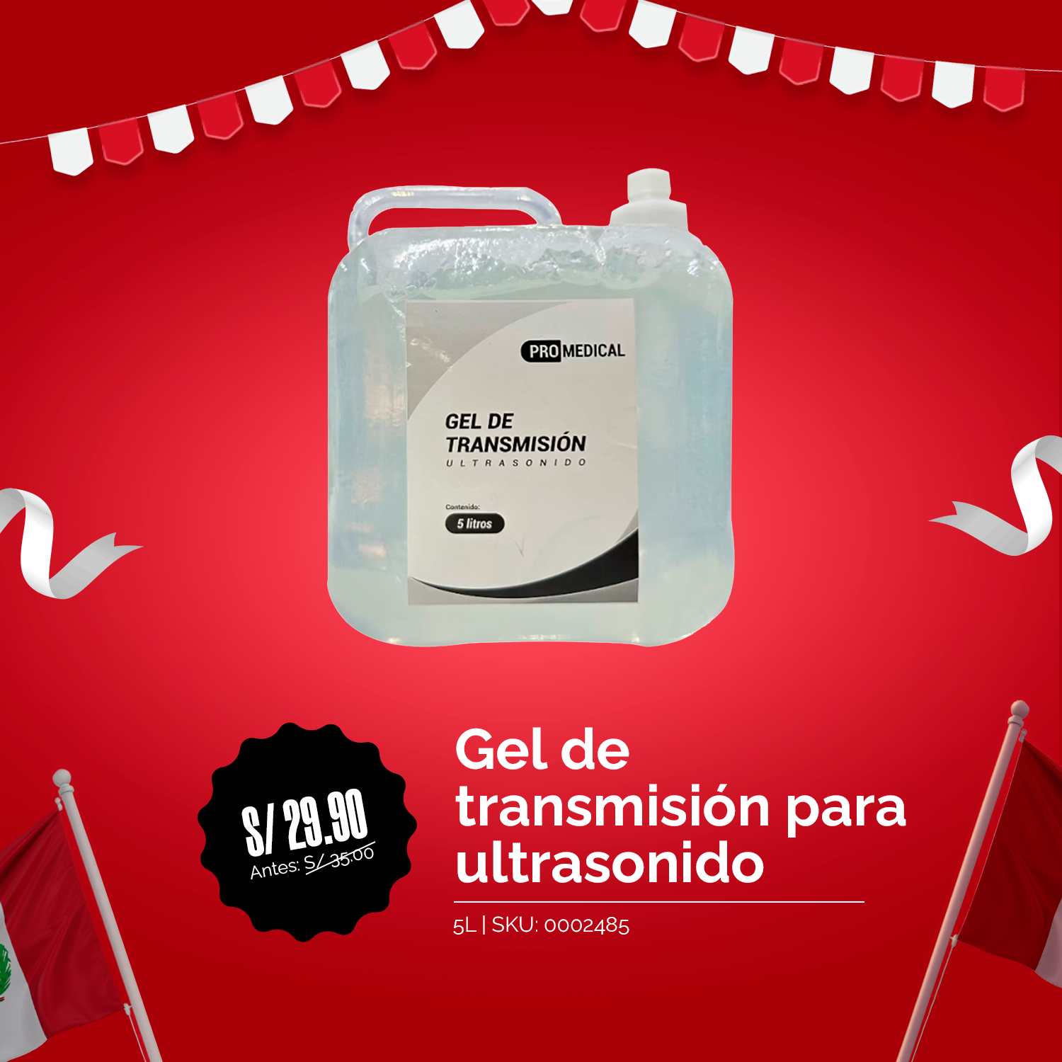 Gel De Transmisión Para Ultrasonido X 5 Litros - Aloe Vera PROMEDICAL - Fiestas Patrias