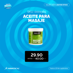 Aceite para masaje - relajante - 100ml - GALIUS - Día del Fisio
