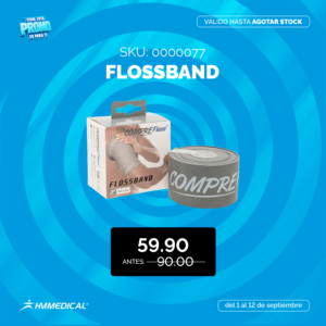 Flossband nivel 4 - 5cm x 2m - gris - SANCTBAND - Día del Fisio