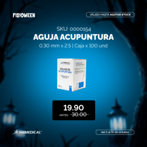 Aguja acupuntura (0.30mm x 2.5) - caja x 100 und - HM MEDICAL - FISIOWEEN