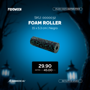 Foam roller mini 15cm x 5.3cm - negro/verde - FISIOROLLER - FISIOWEEN