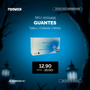 Guantes de nitrilo para examen - talla l - celeste - caja x 100 und - ALKHOFAR - FISIOWEEN